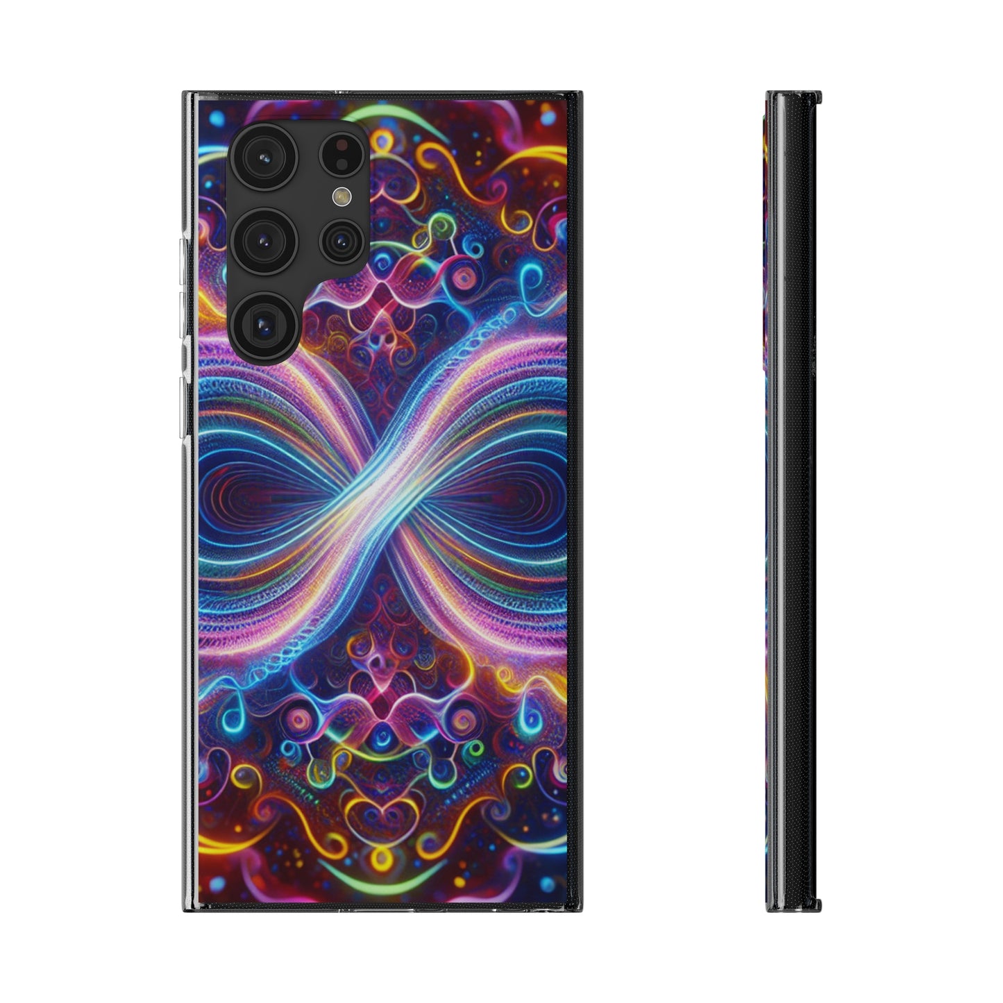 "Neon Infinity Bliss" Infinity Patterns Art Polycarbonate Phone Case