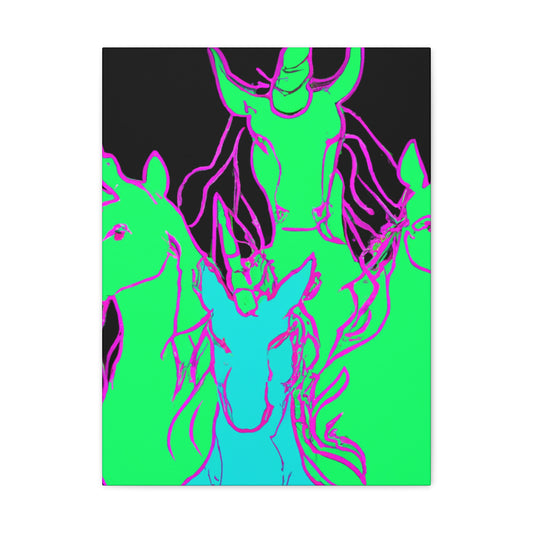 "Fantasy of Neon Lights" NEON Unicorns Art Canvas