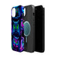 "Neon Nocturne" Neon Owls Premium Art Magsafe Magnet Tough IPhone 13 14 15 Pro Plus Max and Mini in Matte and Glossy Phone cases
