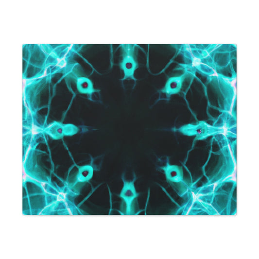 Vortexed Neon Nebula Splatter. Trippy Infinity Patterns Art Canvas
