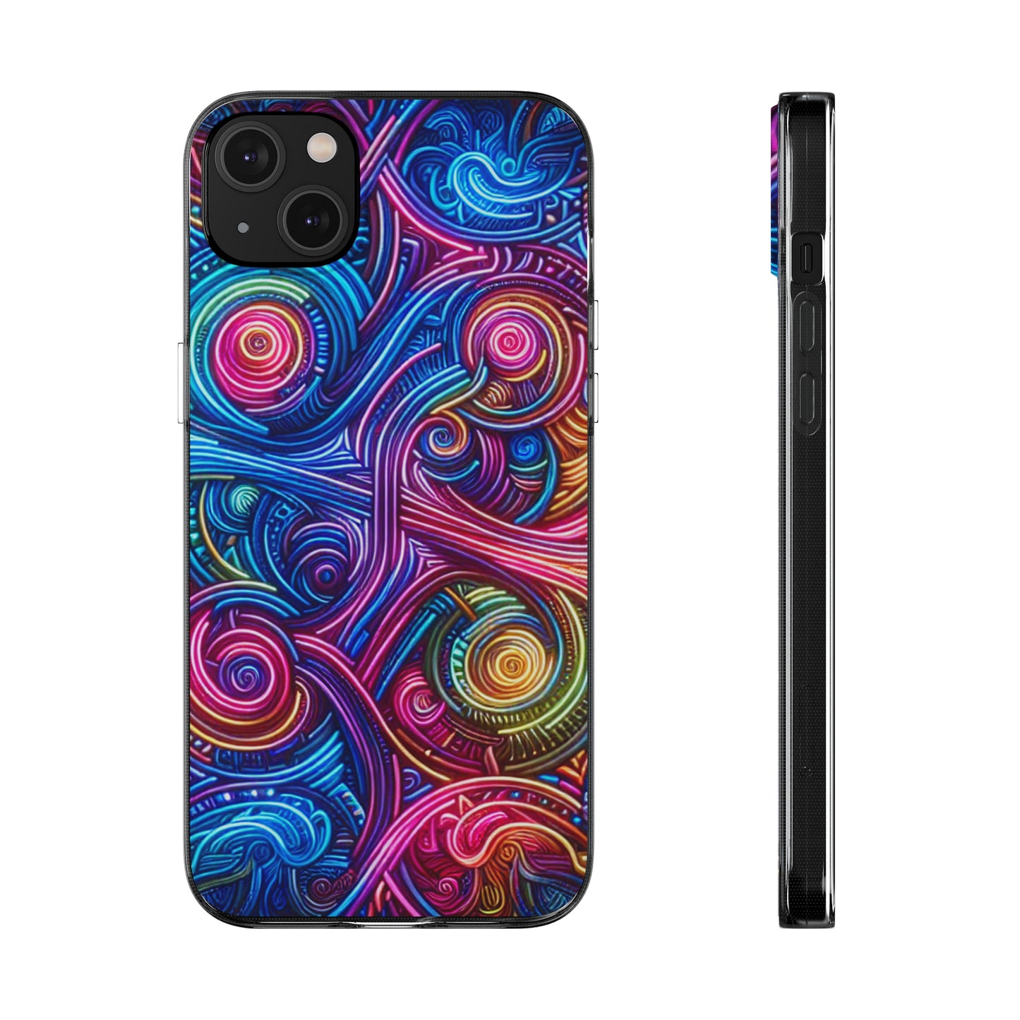 Vibrant Trippy Neon Infinity Ripples. Infinity Patterns Art Polycarbonate Phone Case Samsung Galaxy s21 s22 Google Pixel 6 Iphone 11 12 13 14 Pro Max Mini Plus