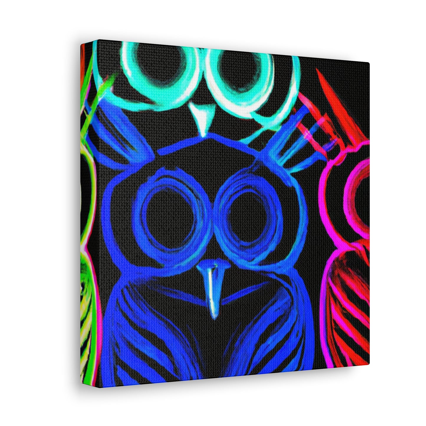 Neon Night Owls. NEON Owls Art Canvas