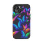 "Vibrant Neon Flutter" Neon Butterflies Premium Art Magsafe Magnet Tough IPhone 13 14 15 Pro Plus Max and Mini in Matte and Glossy Phone cases