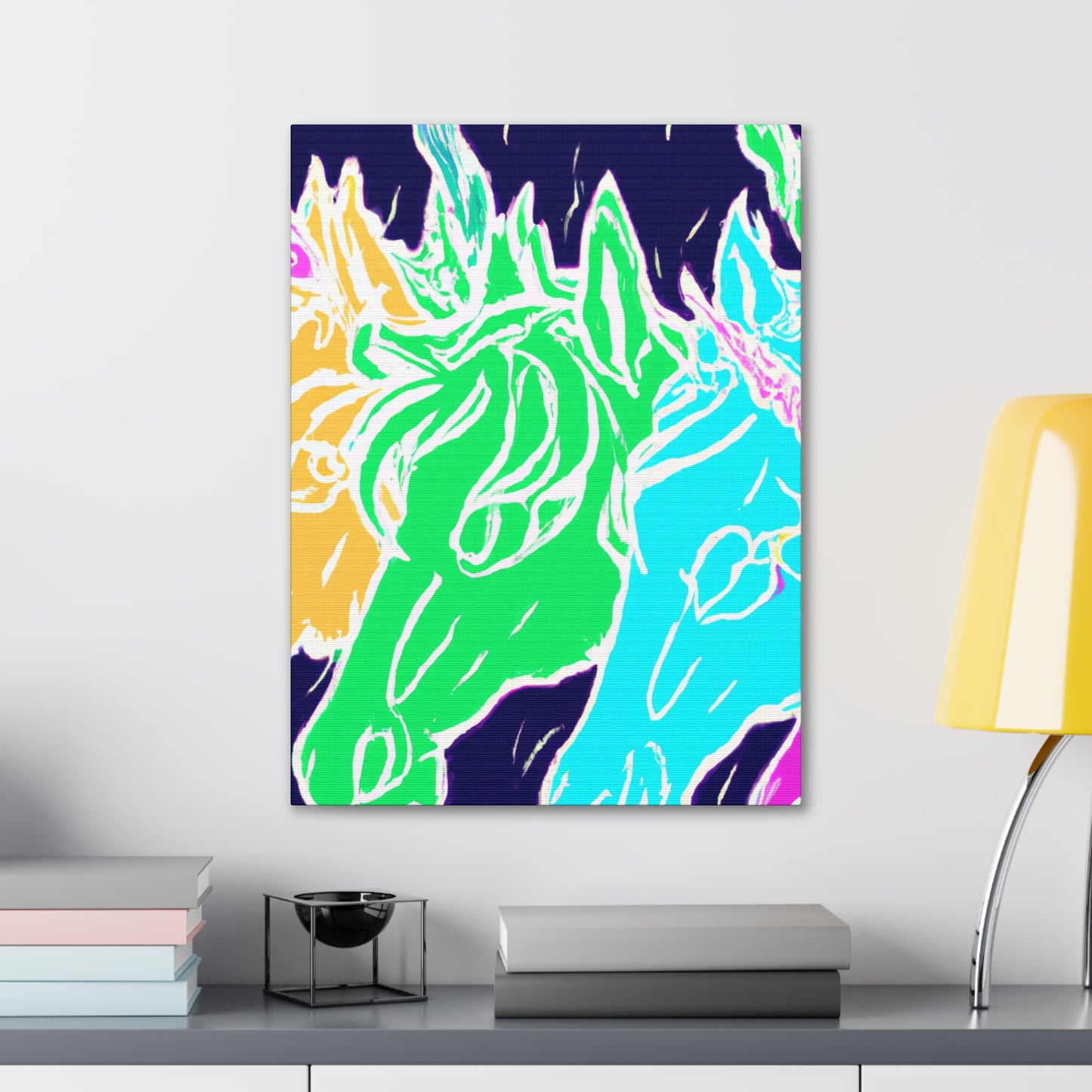 Neon Herd-scape NEON Unicorns Art Canvas