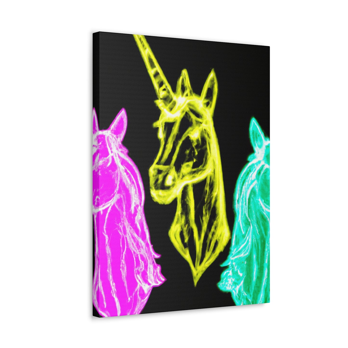 "Neon Unicorn Glow" NEON Unicorns Art Canvas
