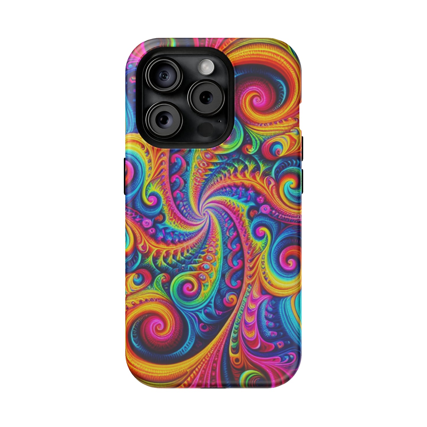 Trip-Infinite Radiance Neon Trippy Infinity Patterns Premium Art Magsafe Magnet Tough IPhone 13 14 15 Pro Plus Max and Mini in Matte and Glossy Phone cases