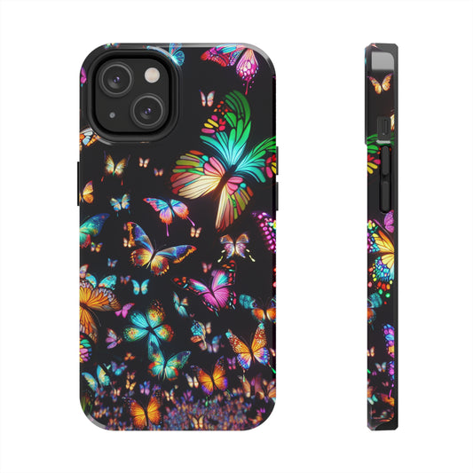 Neon Butterflies Dance NEON Butterflies Tough Phone Case Iphone 6 7 8 9 10 11 12 13 14 SE X XR XS Pro Max Mini Plus