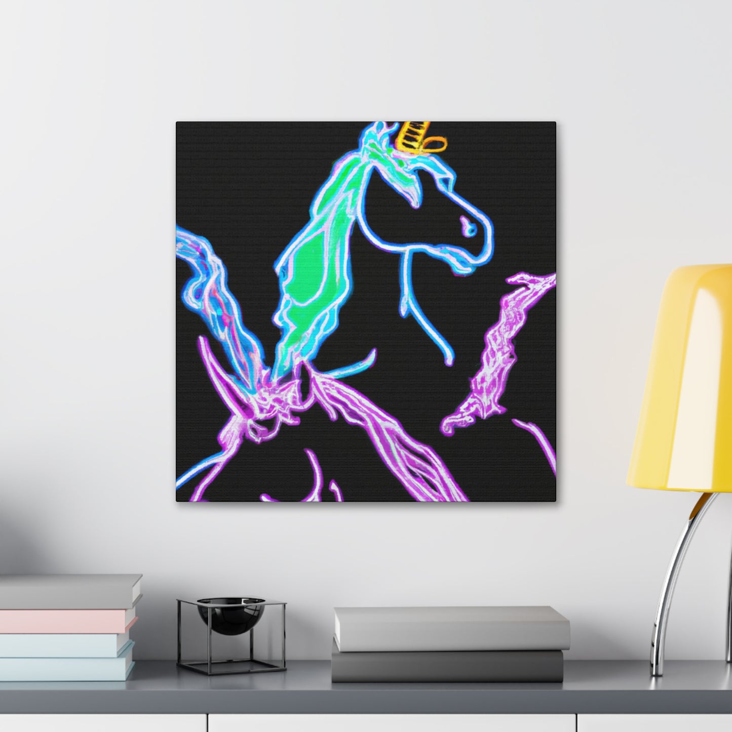 "Galactic Shebang of Neon Unicorns" NEON Unicorns Art Canvas
