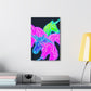 Neon Flurry Unicorns. NEON Unicorns Art Canvas