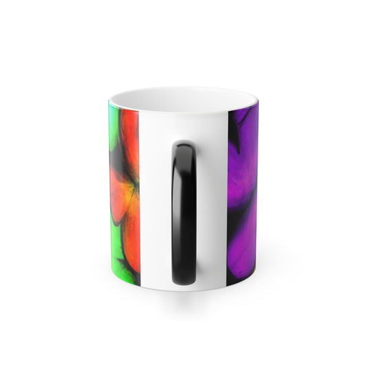 "Illuminated Utopia" Neon Butterflies 11oz Color Morphing Mug