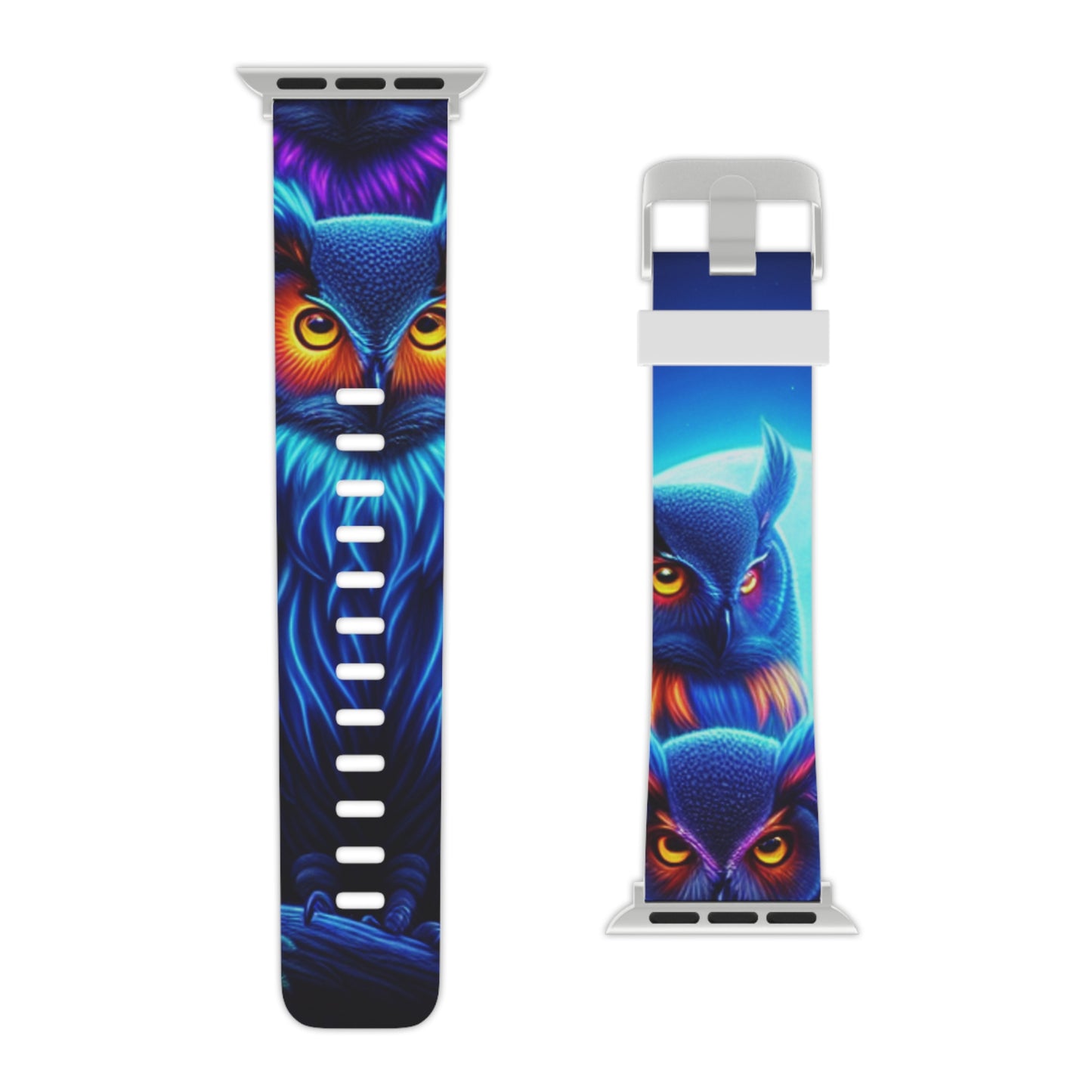 Neon Spectacle of Owls. - NEON Owls Iwatch Band