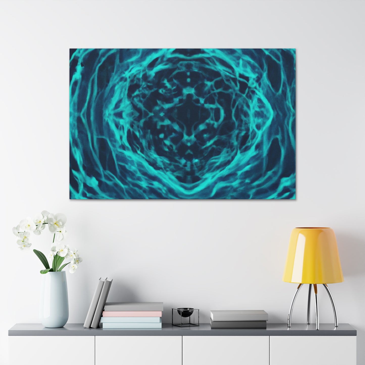 Neon Infinity Fractals. Trippy Infinity Patterns Art Canvas