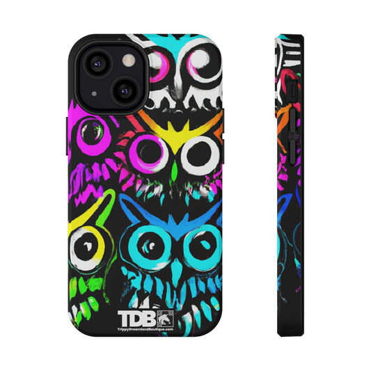 TDB Psychedelic Rave Owl Impact-Resistant Phone Case - Colorful Protection