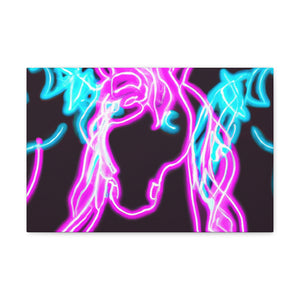 Neon Splendor of Unicorns. NEON Unicorns Art Canvas
