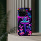 "Neon Gloomsprite Dance" Neon Butterflies and Mushrooms Premium Art Magsafe Magnet Tough IPhone 13 14 15 Pro Plus Max and Mini in Matte and Glossy Phone cases