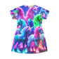 Neon Galaxy Unicorns Neon Unicorns Womans T Shirt Dress