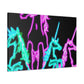 "Neon Paradise: A Unicorn Escapade" NEON Unicorns Art Canvas