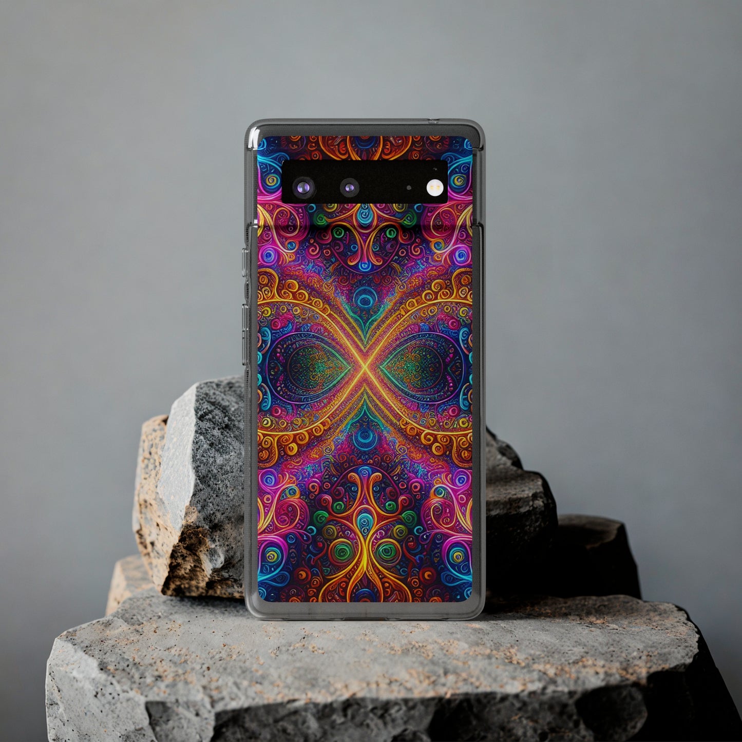 Vibrant Trippy Neon Infinity Swirls Infinity Patterns Art Polycarbonate Phone Case