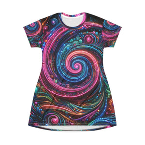 Interstellar Illuminations. Infinity Patterns Womans T Shirt Dress