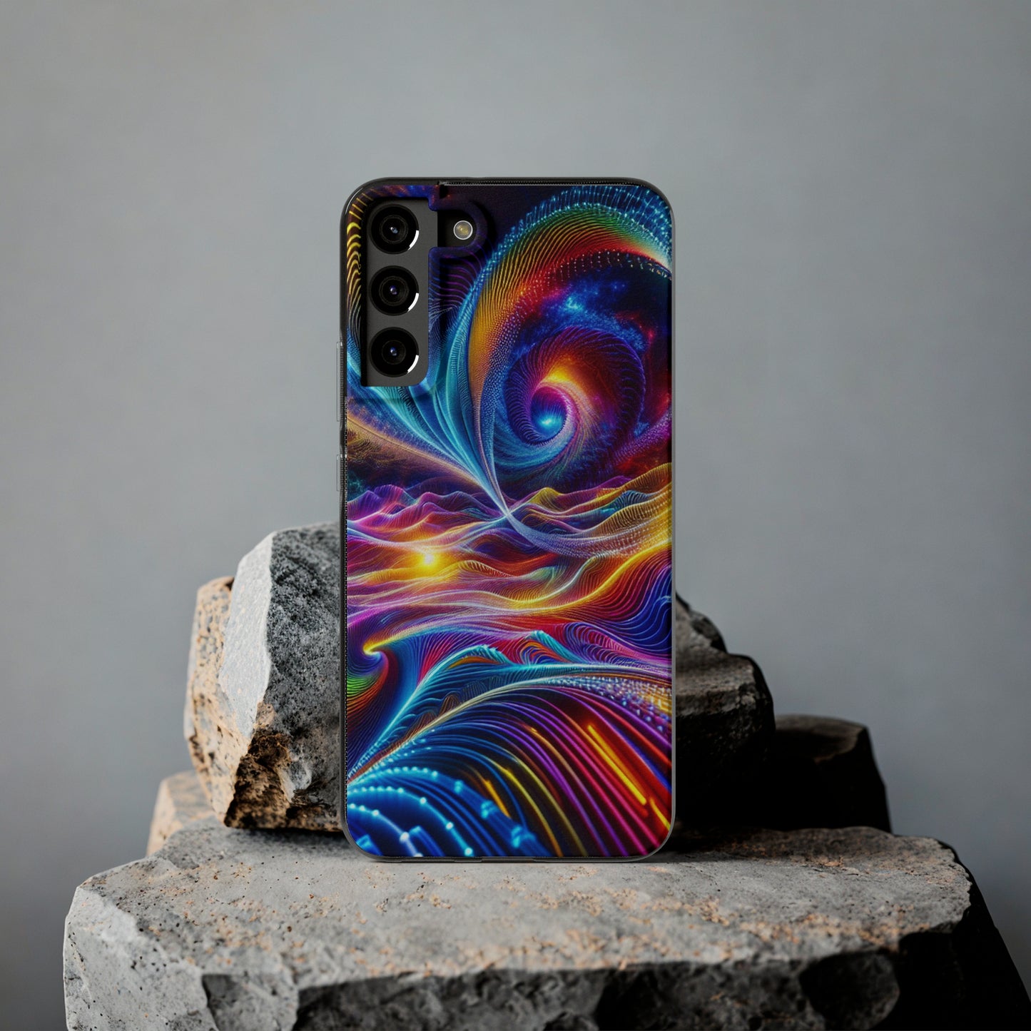 Neon Vortex. Infinity Patterns Art Polycarbonate Phone Case