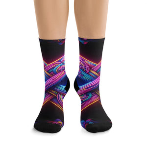 TDB Vibrant Neonic Infinity Visuals Trippy Recycled Poly Socks