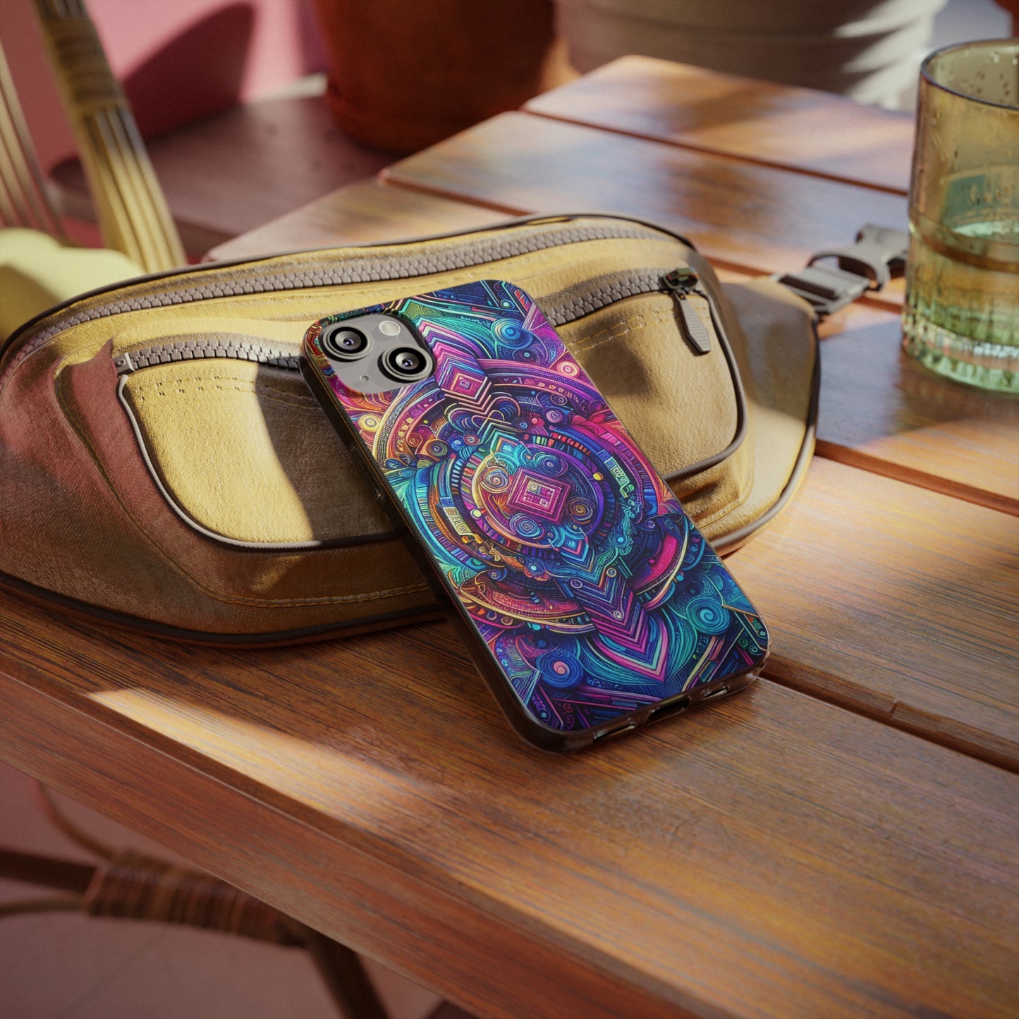 Neon Infinity Vortex Infinity Patterns Art Polycarbonate Phone Case
