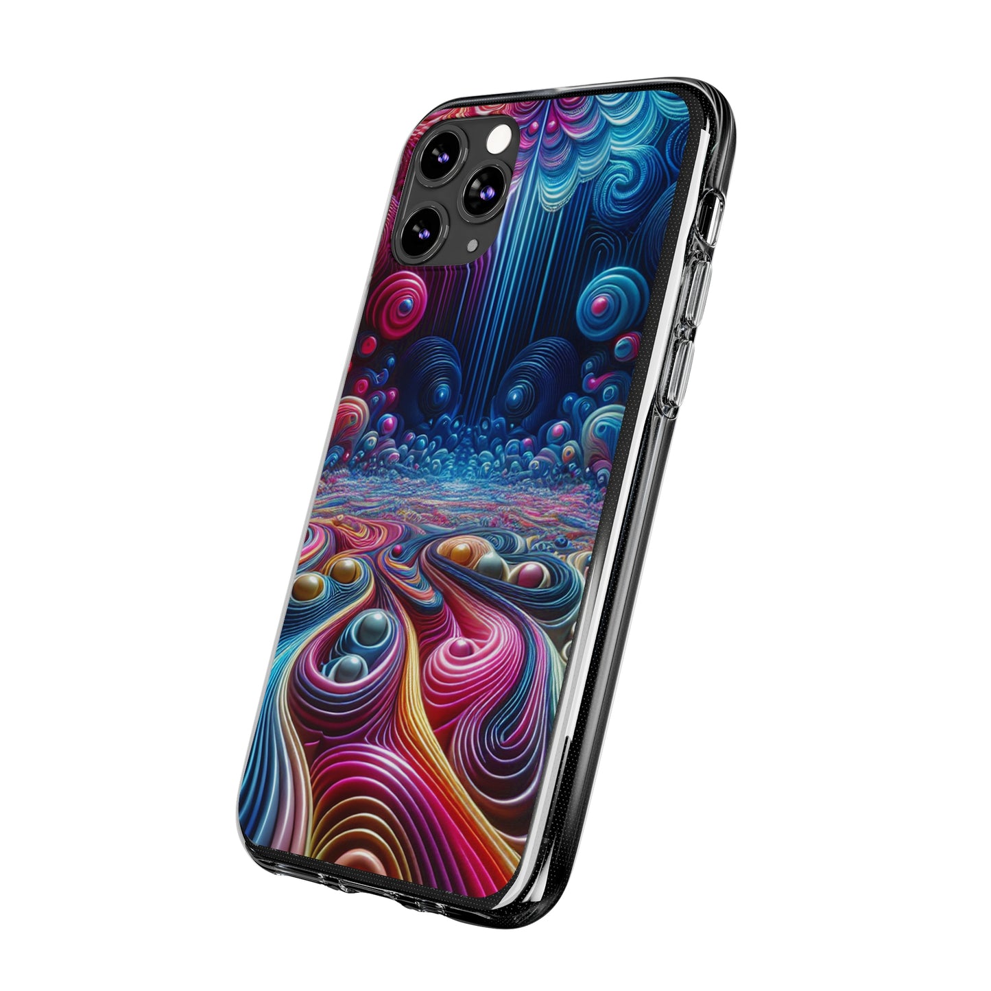 Mesmerizing Neon Infinity Infinity Patterns Art Polycarbonate Phone Case Samsung Galaxy s21 s22 Google Pixel 6 Iphone 11 12 13 14 Pro Max Mini Plus