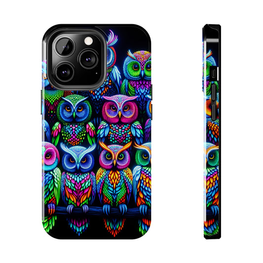 Neon Nocturnal Spectacle. NEON Owls Tough Phone Case