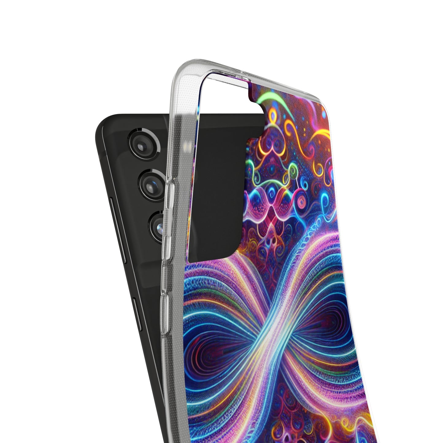 "Neon Infinity Bliss" Infinity Patterns Art Polycarbonate Phone Case