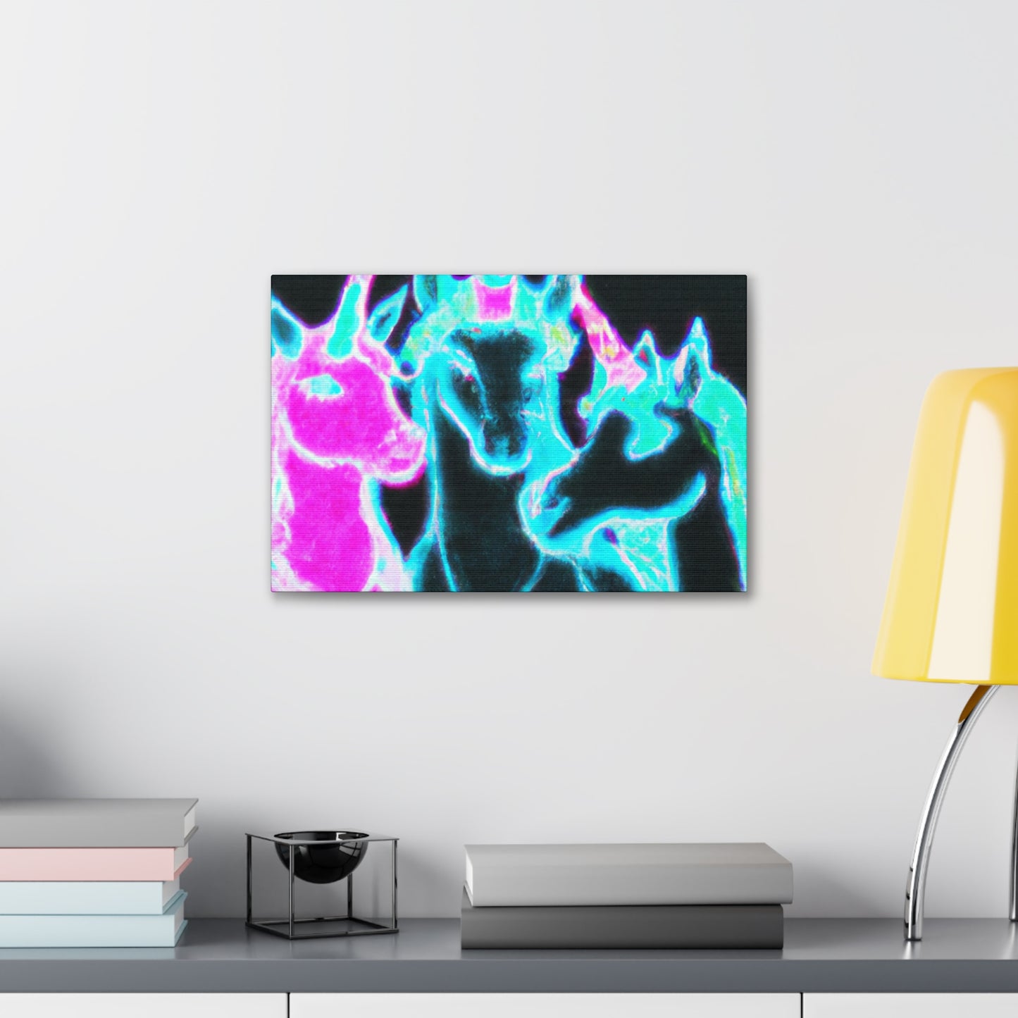 "Neon Magic: The Rainbow of Unicorns". NEON Unicorns Art Canvas