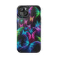 'Euphoria in Neon Flight' Neon Butterflies Premium Art Magsafe Magnet Tough IPhone 13 14 15 Pro Plus Max and Mini in Matte and Glossy Phone cases