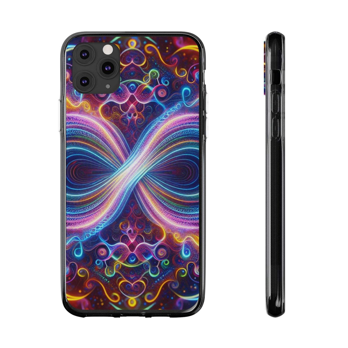 "Neon Infinity Bliss" Infinity Patterns Art Polycarbonate Phone Case