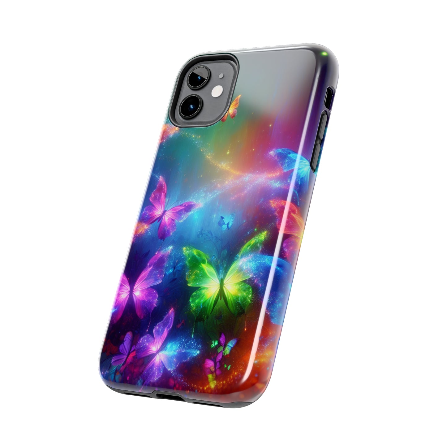 "Glow of the Luminous Butterflies" NEON Butterflies Tough Phone Case