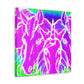 Neon Splendor Unicorns. NEON Unicorns Art Canvas