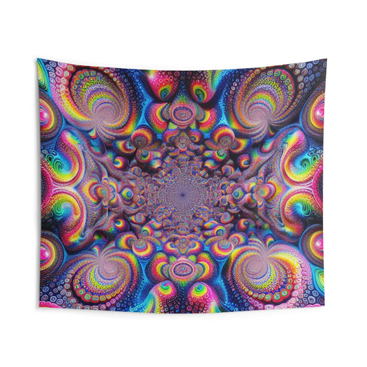 'Cosmic Kaleidoscope'. Infinity Patterns Art Tapestry
