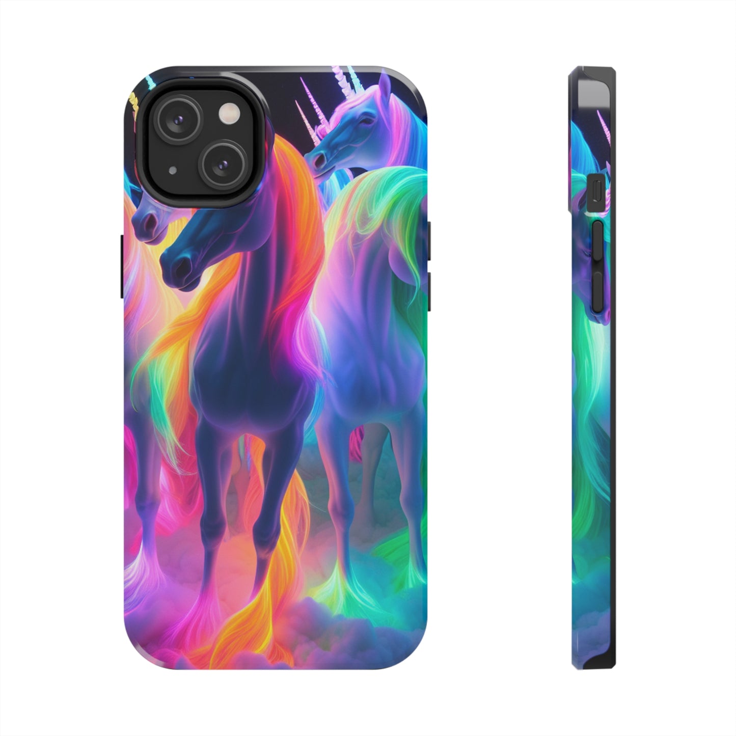 Vividly Rainbow Dreaming NEON Unicorns Tough Phone Case