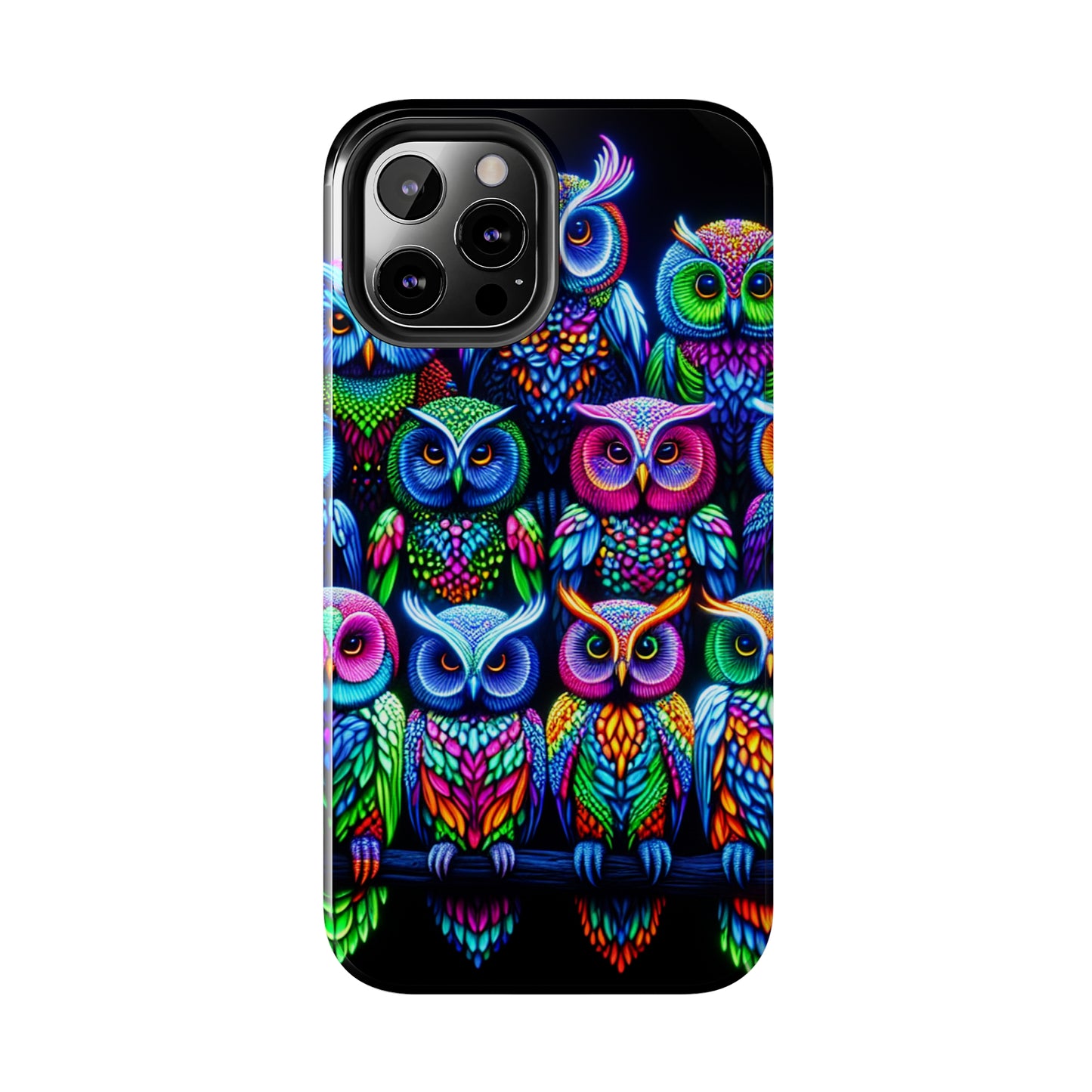 Neon Nocturnal Spectacle. NEON Owls Tough Phone Case