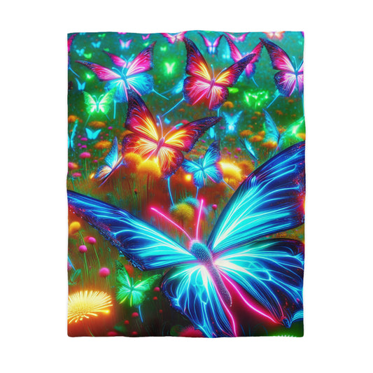 Leonardo de LaVisione - NEON Butterflies Microfiber Duvet Cover