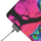 "Neon Nocturnal Splendor" NEON Owls Art LED Mousepad