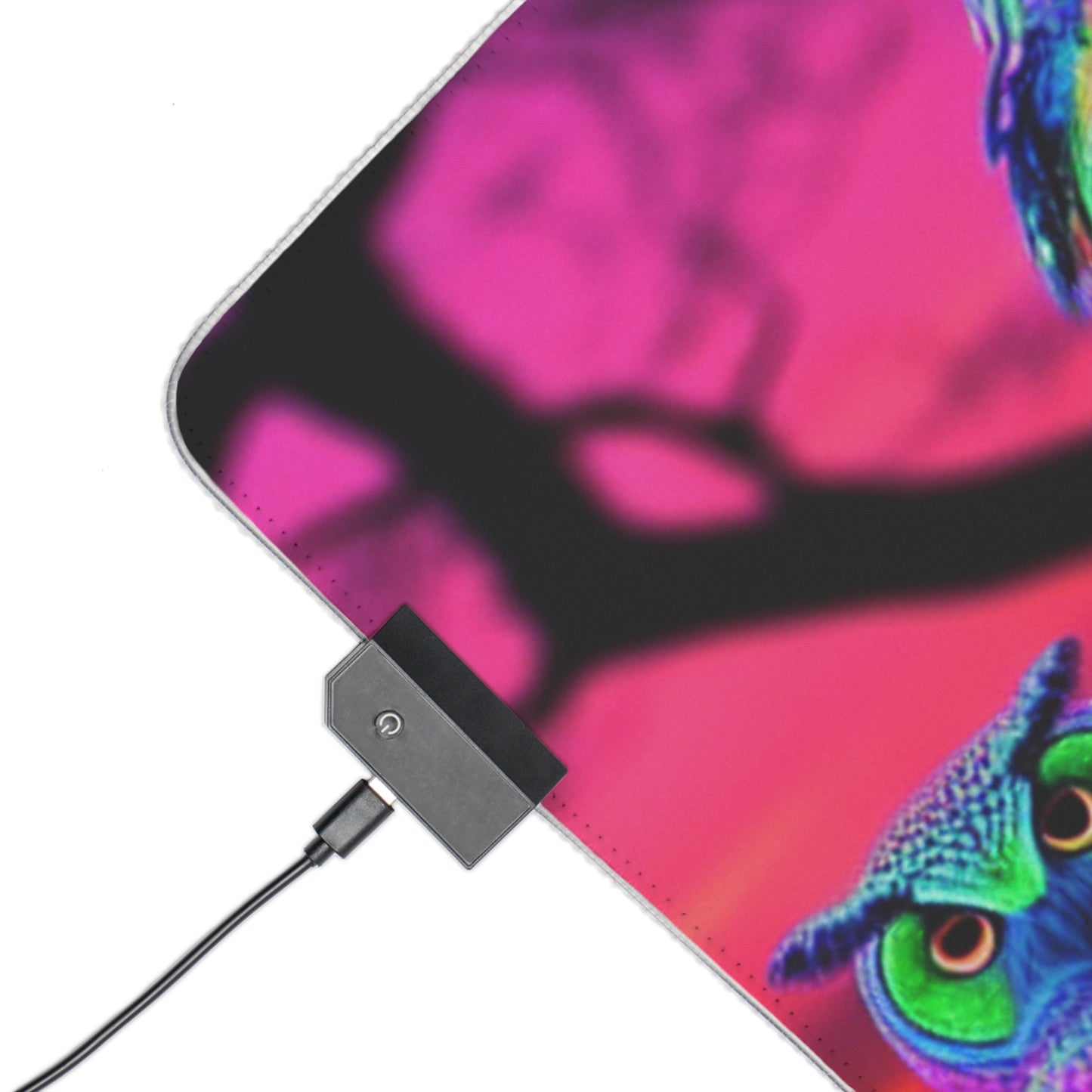 "Neon Nocturnal Splendor" NEON Owls Art LED Mousepad