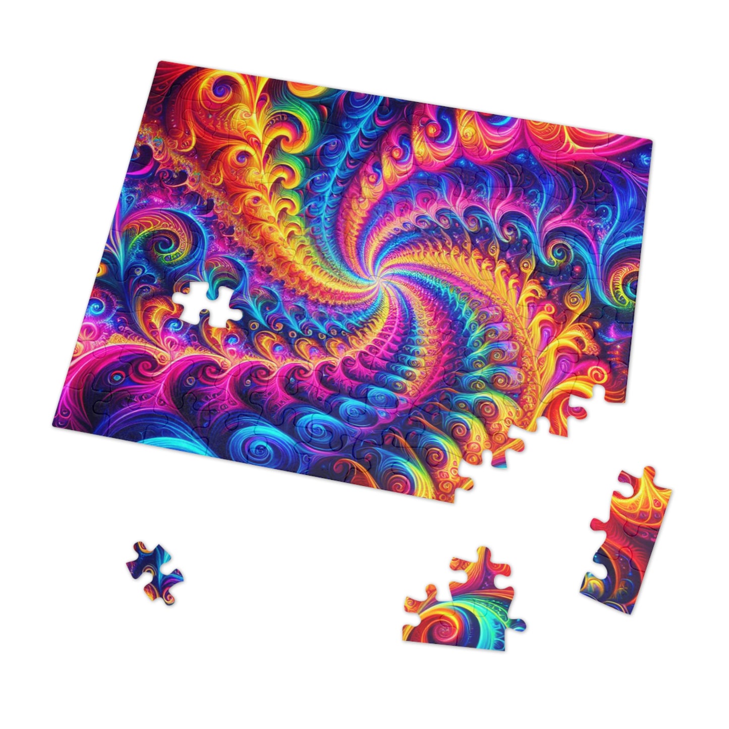 VibrantInfinityNeon. - Neon Trippy Infinity Patterns Puzzle 30, 110, 252, and 1000 Pieces