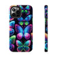 "Dance of the Neon Butterflies" NEON Butterflies Tough Phone Case Iphone 6 7 8 9 10 11 12 13 14 SE X XR XS Pro Max Mini Plus