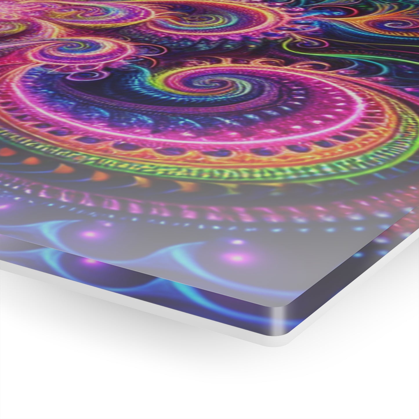 Quantum Prismatic Visions. Trippy infity Pattern 1/4" Glossy Acrylic Art