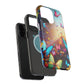 "Neon Butterfly Blooms" Neon Butterflies Premium Art Magsafe Magnet Tough IPhone 13 14 15 Pro Plus Max and Mini in Matte and Glossy Phone cases