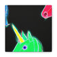 "Neon Rainbow Unicorn Cluster" NEON Unicorns Art Canvas