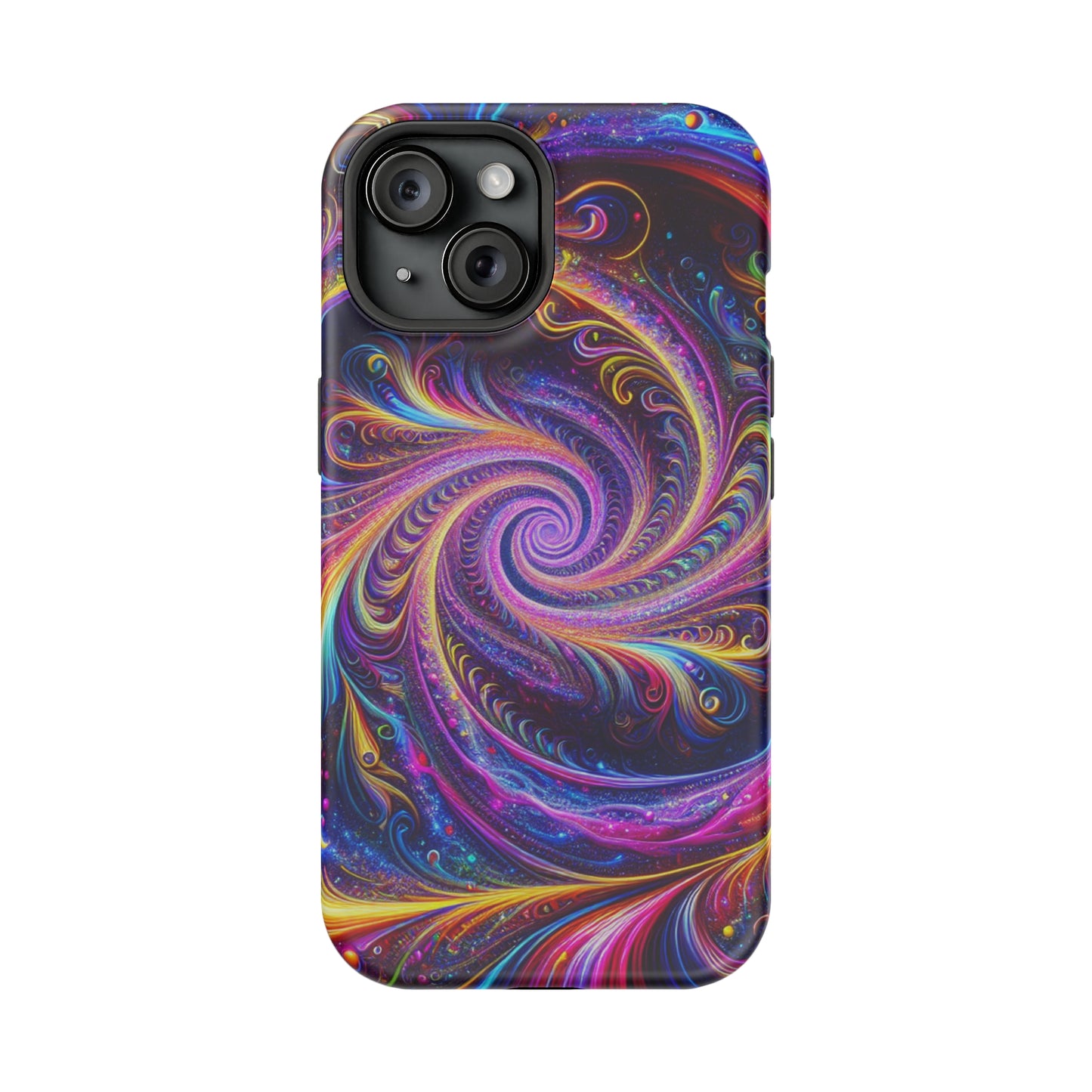 Vivid Psychedelic Cosmic Euphoria. Neon Trippy Infinity Patterns Premium Art Magsafe Magnet Tough IPhone 13 14 15 Pro Plus Max and Mini in Matte and Glossy Phone cases