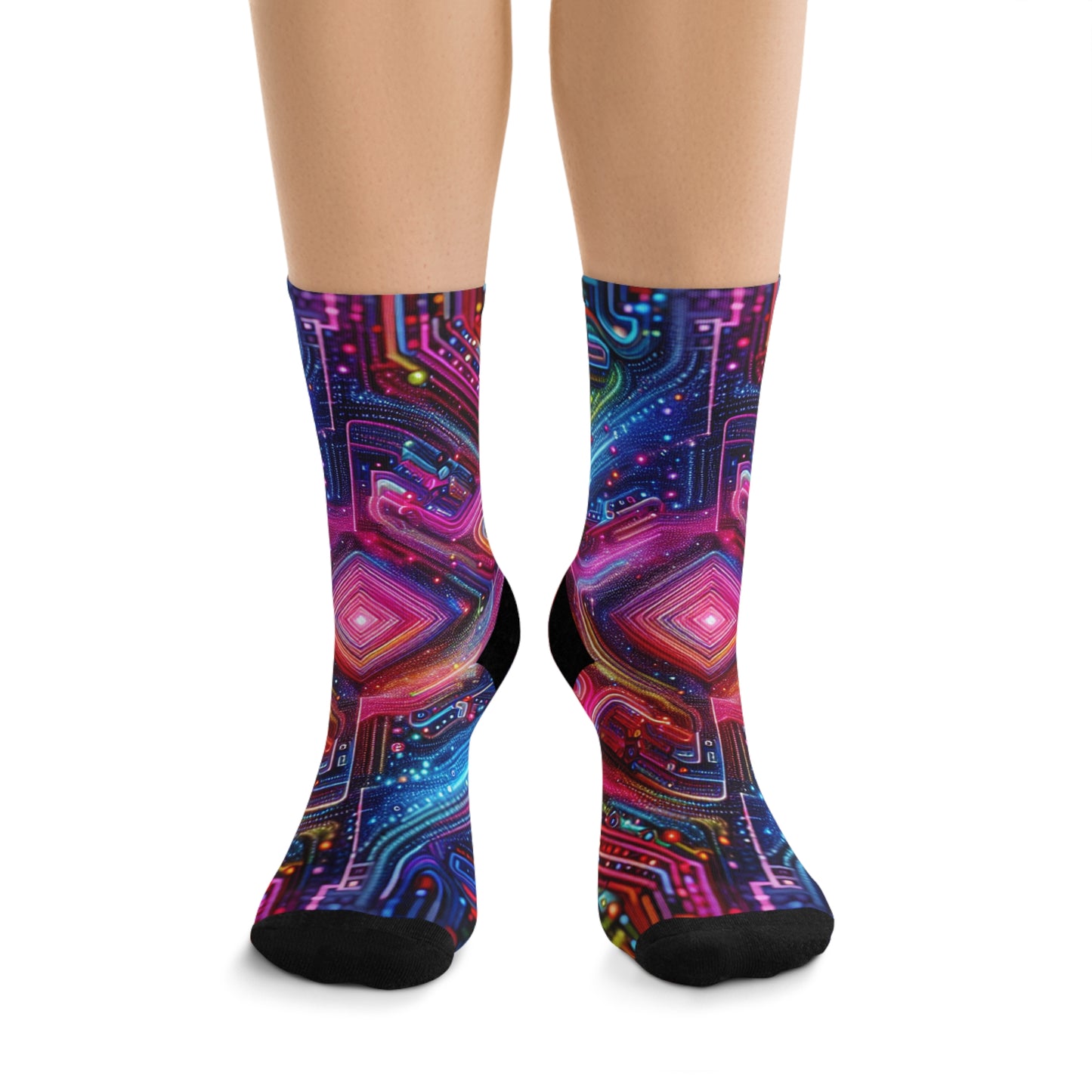 TDB Vibrant Trippy Neon Eternity Blast. Trippy Recycled Poly Socks