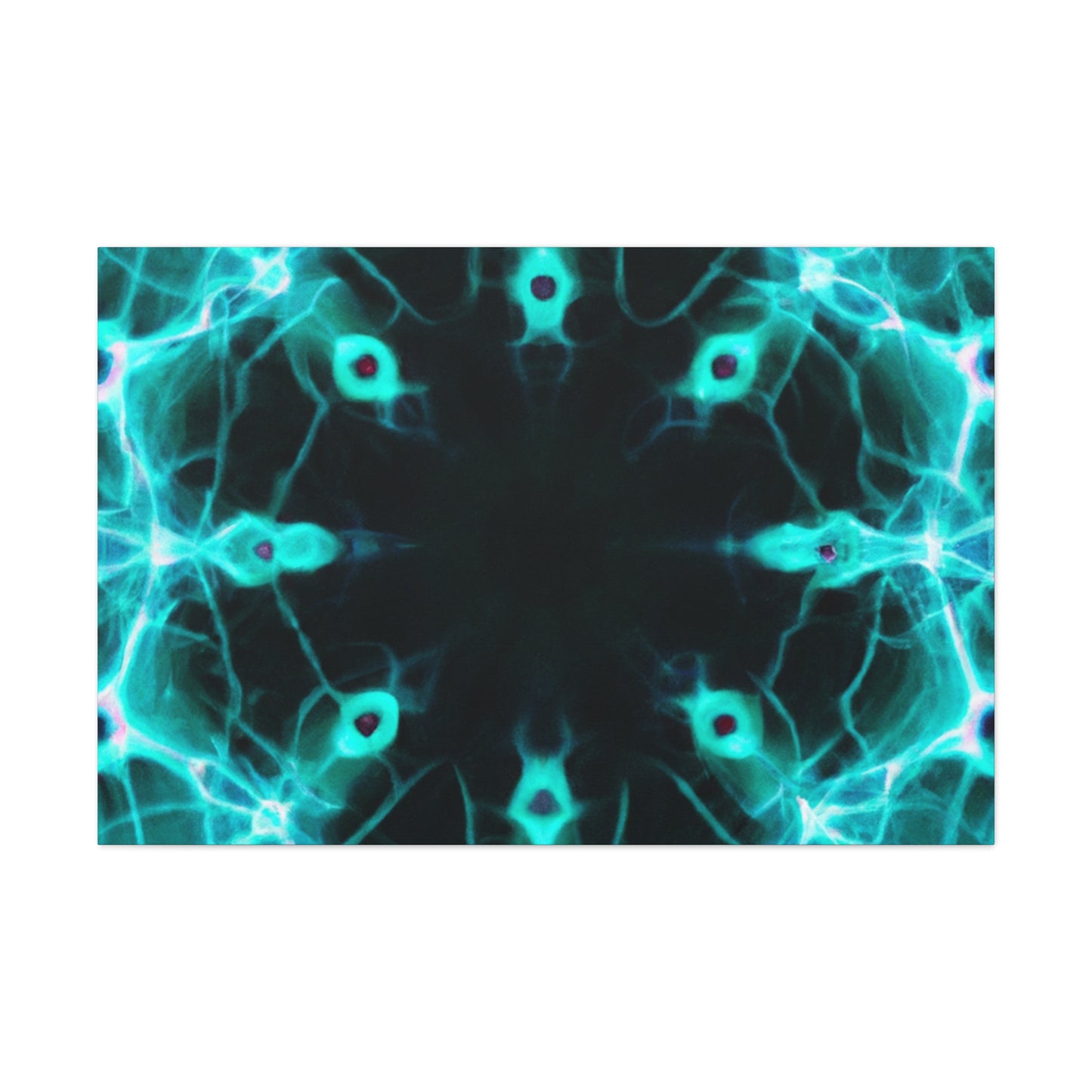 Vortexed Neon Nebula Splatter. Trippy Infinity Patterns Art Canvas