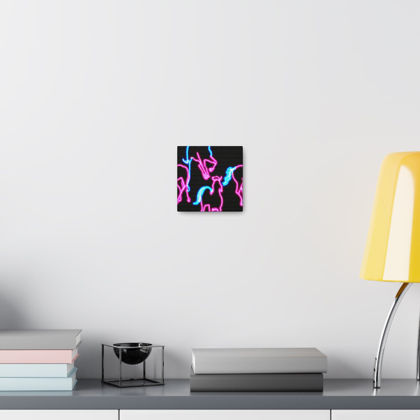 "Enchanted Fluorescence" NEON Unicorns Art Canvas