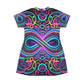 Vivid Neon Vortex Palette. Infinity Patterns Womans T Shirt Dress